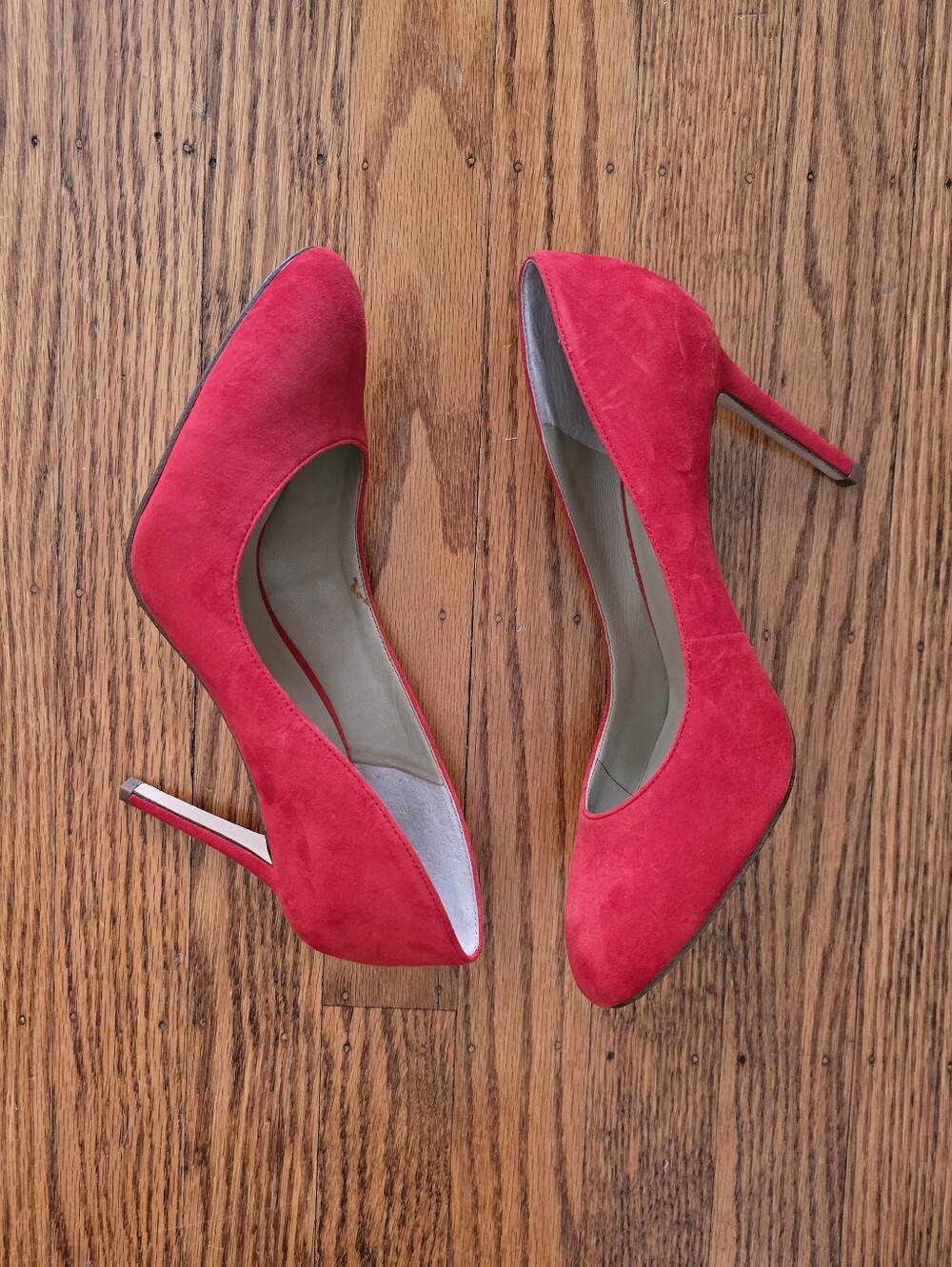Ann Taylor Suede Leather Red Shoes Skyler Pumps Heels 7.5